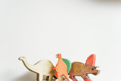 Wooden Dinosaur Trio